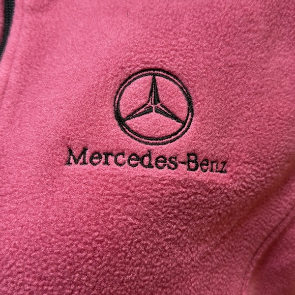 Port Authority-Mercedes-Benz Women's Dark Pink  & Black Fleece Vest-Size S - Picture 3 of 8